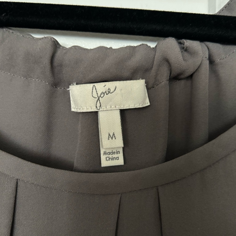 Joie Taupe Pleated Blouse